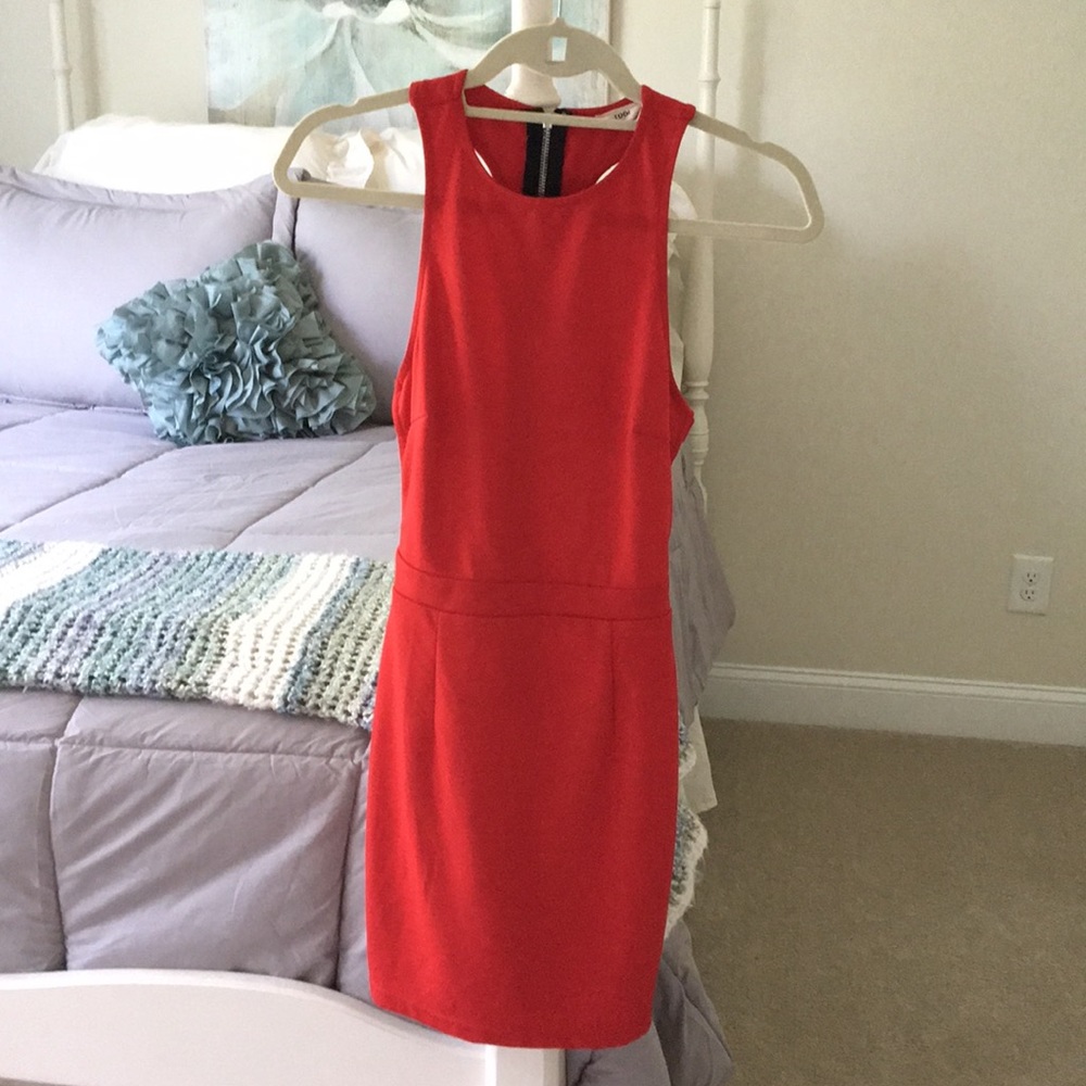 Red mini dress